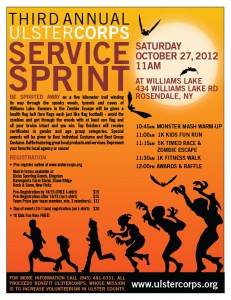 Third Annual UlsterCorps Service Sprint Saturday October 27, 2012 at Williams Lake, Rosendale