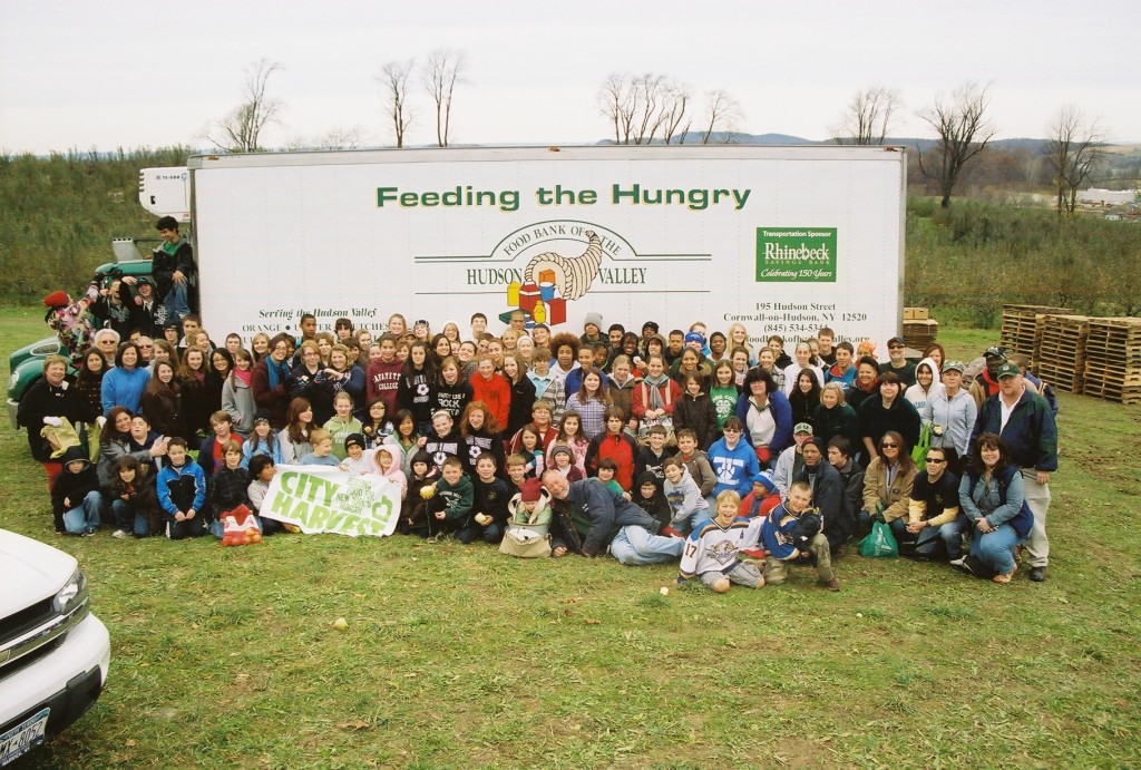 300 people showed up to harvest for the hungry.  We picked 62 bins of apples on Veteranâ€™s Day. . .roughly 62,000 lbs!