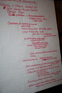 Notes from the Community Resources working group at the Hunger Forum, November 20, 2009, Mohonk