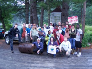 Stream cleanup volunteers with truckload of trash gleaned from the Esopus Creek access locations