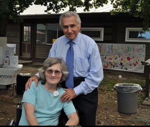 Congressman Maurice Hinchey with Guest of Honor Bonnie Brill, a Red Cross volunteer who assisted at Ground Zero after 911 and helped set up shelters in the aftermath of Hurricane Irene last summer.