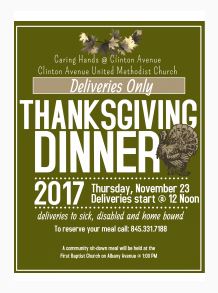 Volunteers Needed for Meal Deliveries and Thanksgiving Day Dinner