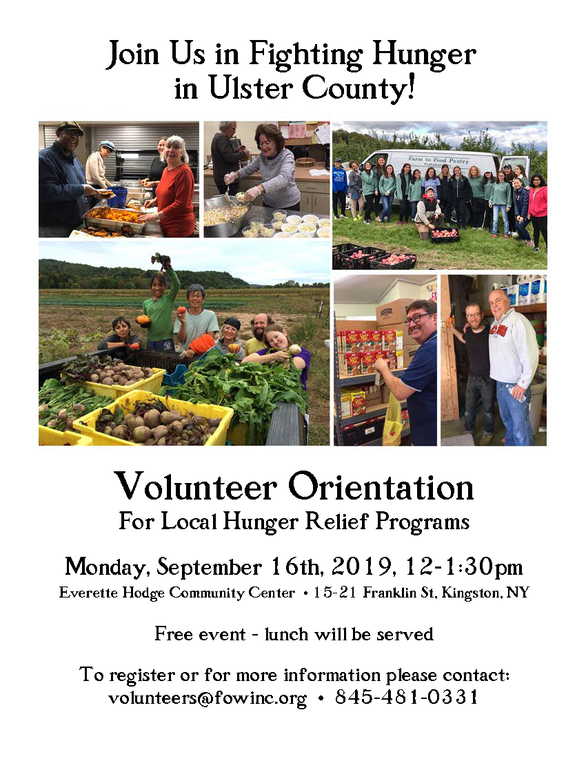 Volunteer Orientation for Local Hunger Relief Programs