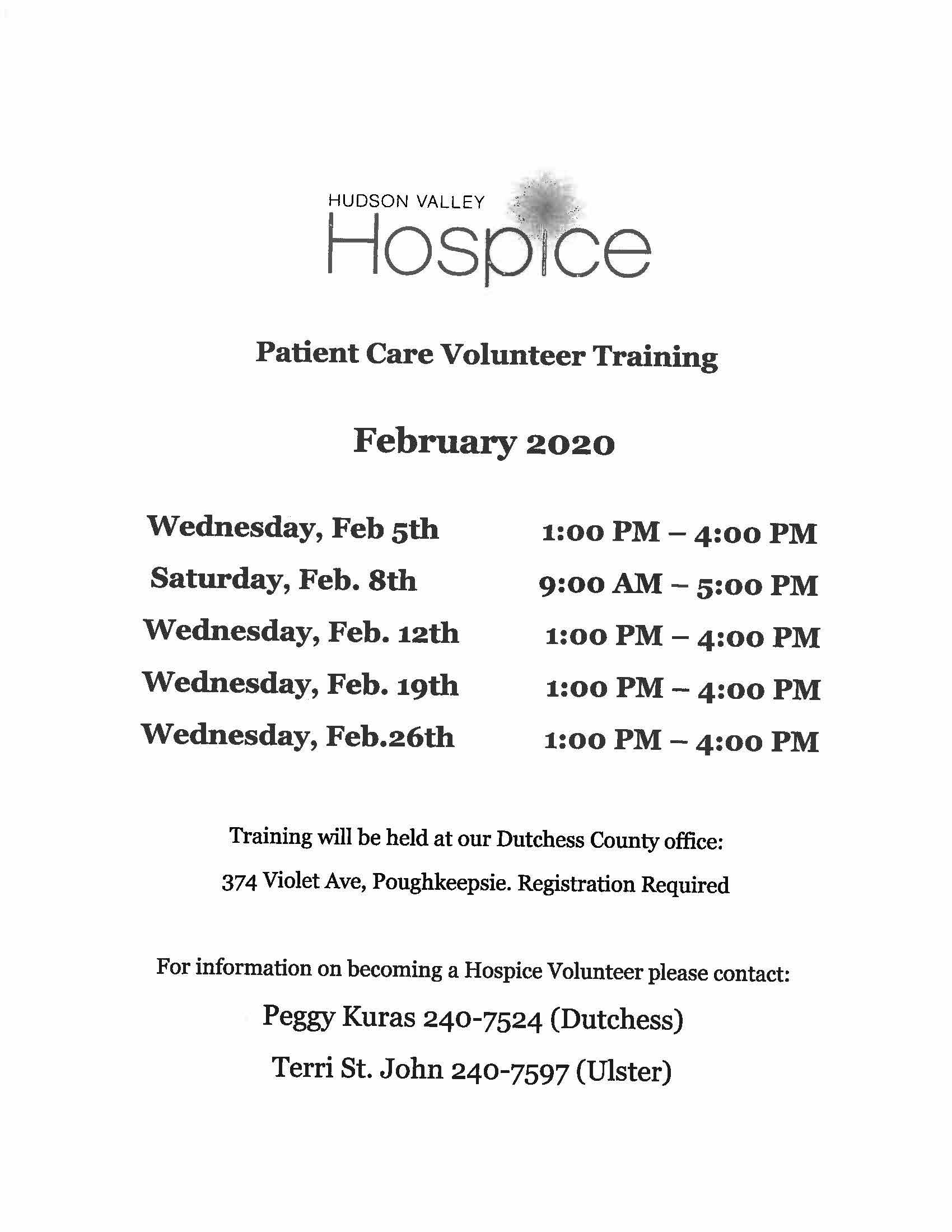 Hudson Valley Hospice Volunteer Training