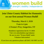 Ulster County Habitat for Humanity Women Build