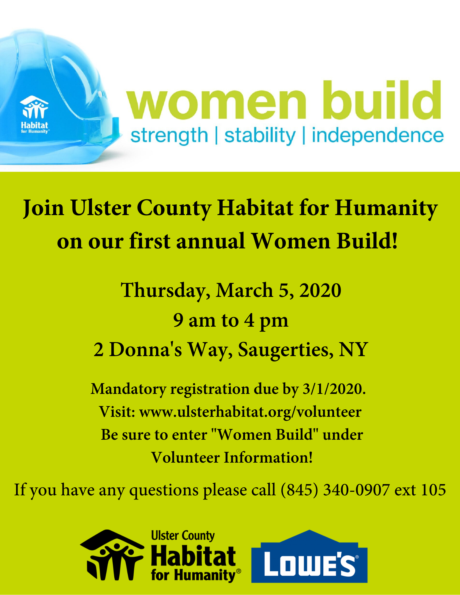 Ulster County Habitat for Humanity Women Build